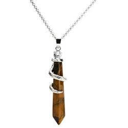 Natural Gemstone Pendant Necklace Healing Crystal Quartz Reiki Chakra Gem Stones 18 Inch Jewelry Women Girls Men Birthday Gifts