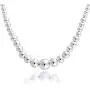 Verona Jewelers Italian 925 Sterling Silver 4-10MM Graduated Silver Bead Necklace-Sterling Silver Bead Ball Necklace for Women