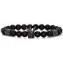 Nsitbbuery Fashion Crystal Crown Cuff Bracelet 8MM Matte Agate Stone Elastic Bracelet Nsitbbuery Fashion Crystal Crown Cuff Bracelet 8MM Matte Agate Stone Elastic Bracelet