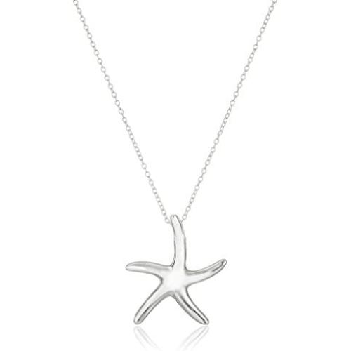 Sterling Silver Starfish Pendant Necklace, 18''