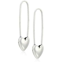 Lucky Brand Womens Heart Safety Pin Earrings