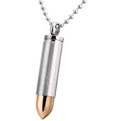 Bullet American Flag Cremation Ashes Urn Necklace Memorial Pendant Stainless Steel Waterproof Jewelry