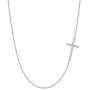 EVER FAITH 925 Sterling Silver Cross Necklace Religious Church Sideways Cross Choker Jewelry Gift for Women, Girls