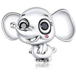 VOROCO 925 Sterling Silver Animals Ladybug Owl Lucky Cat Elephant Heart Unicorn Koala Cubic Zircon Charms Beads Women Jewelry Gifts for Pandora Bracelets