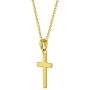925 Sterling Silver High Polish Plain Cross Pendant Necklace Unisex Children 17''