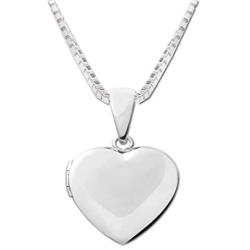 Girls Classic Sterling Silver Classic Heart Locket Necklace