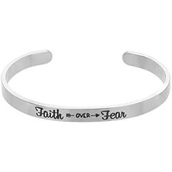 Augonfever Faith Over Fear Bracelet for Women Adjustable