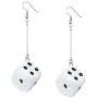 Jeni-Sely Resin Funny 3D Dice Dangle Earrings Cool Punk Cubic Dice Geometric Drop Earrings Night Club Party Jewelry
