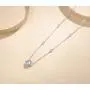 Agvana Sterling Silver Cubic Zirconia Necklaces for Women Halo CZ Classic Simulated Diamond Necklace Jewelry Valentines Day Birthday Gifts for Women Her Girls Wife Mom, 16+2 Inch