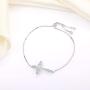 YL Cross Bracelet 925 Sterling Silver Infinity Sideways Bracelet Religious Jewelry Christian Baptism Gift