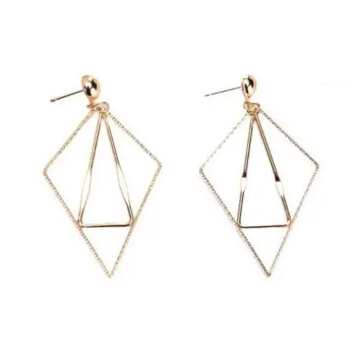 Chargances Geometric Triangle Earring Metal Simple Drop Dangle Earrings Gold Bohemian Dangling Costume Earring For Women Girls Prom Birthday Party Gift Fashion Jewelry (gold)