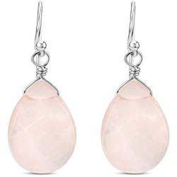 FRONAY Natural Stone Sterling Silver Drop Dangle Hook Earrings - Made in USA