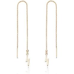 MaeMae 14k Gold Filled Dainty Chain Threader Earrings, 5''