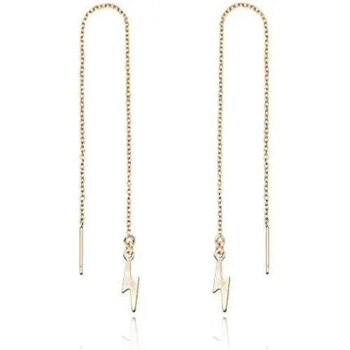 MaeMae 14k Gold Filled Dainty Chain Threader Earrings, 5''