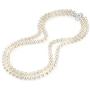 THE PEARL SOURCE AAA Quality Double Strand White Freshwater Cultured Pearl Necklace for Women in 18-19'' Princess Length