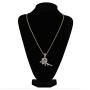 Moca Jewelry Hip Hop Iced Out Bling Holding The Gun Personalized Pendant 18K Gold Plated Chain Necklace for Men Women