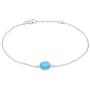 AUBE JEWELRY Hypoallergenic 925 Sterling Silver Trendy and Dainty Round Opal Bracelet for Women