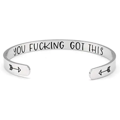Inspirational Cuff Bracelet Bangle Keep Going Motivational Mantra Quote Stainless Steel Engraved Best Friend Sister Gift for Women Teen Girls with Hidden Message Inspirational Cuff Bracelet Bangle Keep Going Motivational Mantra Quote Stainless Steel Engraved Best Friend Sister Gift for Women Teen Girls with Hidden Message