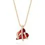 Eterstarly Wish Stone Pendant Necklace with Red Birthstone Heart Crystal, 18K Rose Gold Plated, 16.4'' + 2'' Eterstarly Wish Stone Pendant Necklace with Red Birthstone Heart Crystal, 18K Rose Gold Plated, 16.4'' + 2''