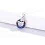 Fox Crystal Necklace 925 Sterling Silver Circle Crystal Pendant Necklace Fox Jewelry Gifts for Women Girlfriend Fox Lover