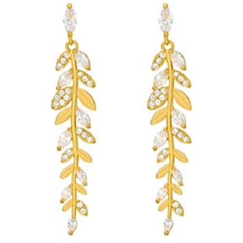 YUNXI new design wheat ear Earrings Fashion elegant Leaf Earrings Korean sexy women jewelry zircon Halloween Earrings