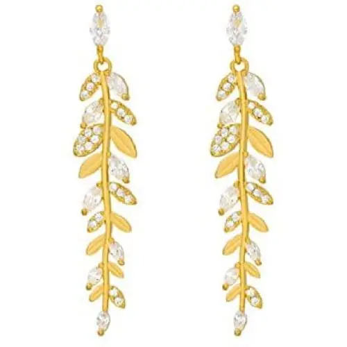 YUNXI new design wheat ear Earrings Fashion elegant Leaf Earrings Korean sexy women jewelry zircon Halloween Earrings