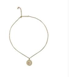 Retro Gold Coin Necklace lucky goddess stars in the sky