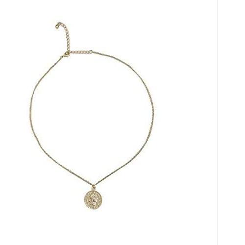 Retro Gold Coin Necklace lucky goddess stars in the sky