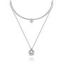 Daring Jewelry 14k Gold Plated Cubic Zirconia Flower Curvebar Layered Necklace 16.5 inch 2'' Extender…