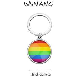 WSNANG Gay Lesbian Pride Keychain LGBT Relationship Love is Colorful Jewelry Bisexual Pride Gift Transgender Pride Gift