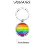 WSNANG Gay Lesbian Pride Keychain LGBT Relationship Love is Colorful Jewelry Bisexual Pride Gift Transgender Pride Gift