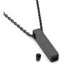 PiercingJ Free Engraving Personalized Custom Stainless Steel Urn Memorial Pendant Bar Necklace Bottle Locket Memorial Ash Keepsake Cremation Jewelry Funnel Fill Kit + Box
