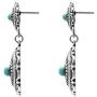 Rosemarie Collections Womens Western Concho Style Turquoise Drop Statement Post Earrings, 2''