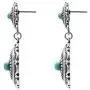Rosemarie Collections Womens Western Concho Style Turquoise Drop Statement Post Earrings, 2''