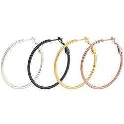 4 pairs Geometric Huge Big Round Metal Hoop Earring Set Punk Large Smooth Circle Basketball Brincos Loop Earrings for Party Night Club Women Girl Hip Hop Fashion piercing Jewelry