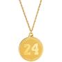 Forever 24KT Gold Plated 2 sided Medallion Memorial Necklace | Rope 24” Goldtone Chain | Basketball Tribute to Number 8, 24 Jersey | 1978-2020 G.O.A.T