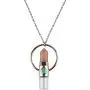 Womens Necklace with Essential Oil Roller Ball Bottle and Chakra Healing Stone Pendant Peach Aventurine Costume Jewelry Boho Style Long Necklace Unique Fashion Great Gift