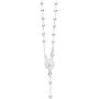 Ritastephens Italian Sterling Silver 3mm Rosary Bead Virgin Mary Cross Necklace, 20''