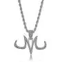 KMASAL Jewelry Hip Hop Iced Out Bling Magic Tattoo Logo M Personality Pendant 18K Gold Plated Chain Necklace for Men Women