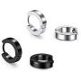 JOVIVI 8 Pairs Mixed Style Punk Skull/Plugs Taper/Cross Huggie Hoop Stainless Steel Screw Stud Earrings Set for Mens Womens Goth Jewelry