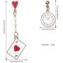 Asymmetric Clock Poker Card Alarm Dangle Drop Earring，Asymmetric Earrings Poker Clock Earrings Loving Woman Rock Earrings Long Pearl-like Fashion Jewelry
