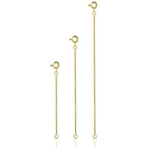 Sea of Ice 3 Pieces Set Sterling Silver Necklace Bracelet Anklet Chain Extenders for Necklace, 2'' 3'' and 4''