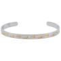 Reminder Bracelets for Women Two-Tone Footprints in The Sand Bracelet, Inspirational Jewelry & Gifts