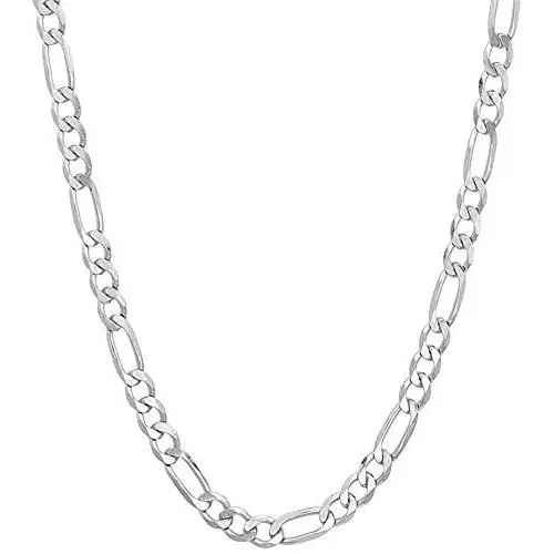 Savlano 925 Sterling Silver 6.5mm Italian Solid Figaro Link Chain Necklace With Gift Box For Men & Women - Made in Italy Savlano 925 Sterling Silver 6.5mm Italian Solid Figaro Link Chain Necklace With Gift Box For Men & Women - Made in Italy