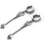 Fusamk Punk Rock Stainless Steel Triangle Ear Clip Earrings Spike Long Chain Dangle Earrings Fusamk Punk Rock Stainless Steel Triangle Ear Clip Earrings Spike Long Chain Dangle Earrings