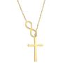 MiniJewelry Silver Cross Necklace Rose Gold Cross Necklace Gold Cross Necklace Infinity Cross Necklace for Women, 18 Inch