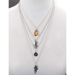 RnBLM JEWELRY Layered Pendant Chain Necklaces for Women Mens Punk Dainty Multilayer Choker Necklaces with Paperclip Lock Cross