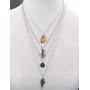 RnBLM JEWELRY Layered Pendant Chain Necklaces for Women Mens Punk Dainty Multilayer Choker Necklaces with Paperclip Lock Cross