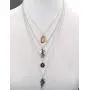 RnBLM JEWELRY Layered Pendant Chain Necklaces for Women Mens Punk Dainty Multilayer Choker Necklaces with Paperclip Lock Cross