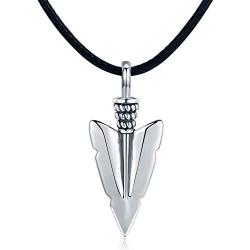 TANGPOET Viking Necklace for Men Sterling Silver Wolf Valknut Vegvisir Arrow Pendant Viking Jewelry Gift for Women Teens